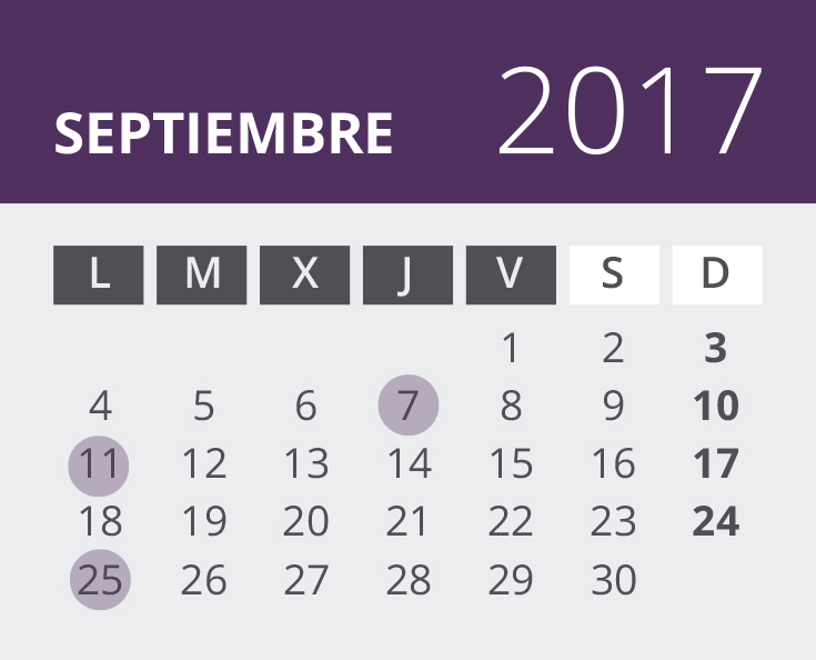 Calendario de Álava. Septiembre